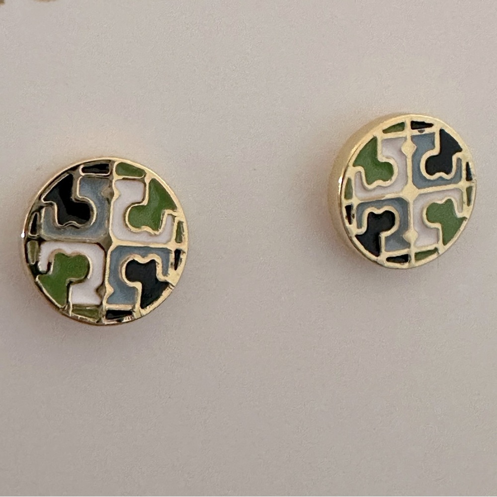 Final sale tory  Burch Multicolor Enamel small  Stud Earrings